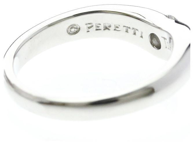 Autre Marque Tiffany Curved Band Ring aus Platin mit Diamant - Ansicht 7