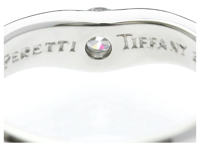 Autre Marque Tiffany Curved Band Ring aus Platin mit Diamant - Ansicht 8