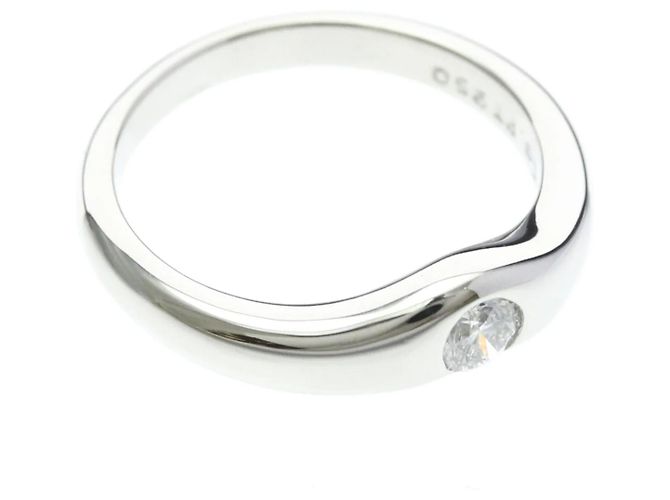 Autre Marque Tiffany Curved Band Ring aus Platin mit Diamant - Ansicht 9