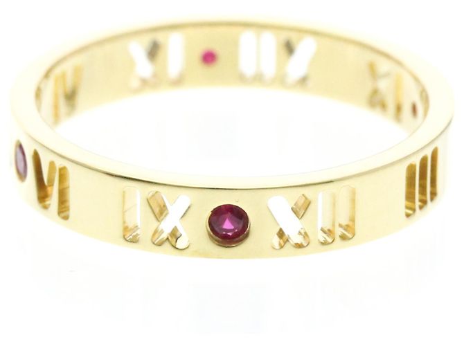 Autre Marque Tiffany Atlas Ring aus Gelbgold mit Rubin - vista 3