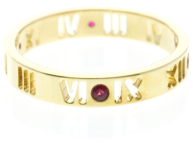 Autre Marque Tiffany Atlas Ring aus Gelbgold mit Rubin - vista 4