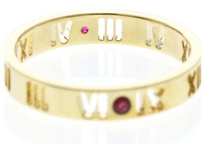 Autre Marque Tiffany Atlas Ring aus Gelbgold mit Rubin - vista 8