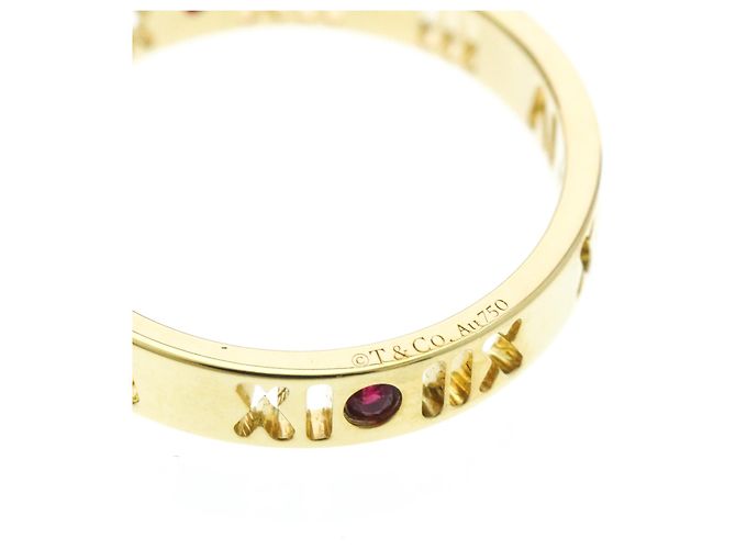 Autre Marque Tiffany Atlas Ring aus Gelbgold mit Rubin - vista 9