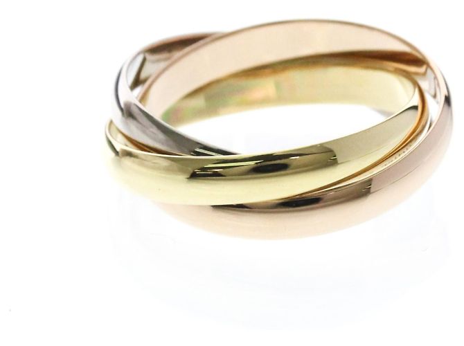 Anello Cartier Trinity in oro giallo rosa e bianco - vista 3