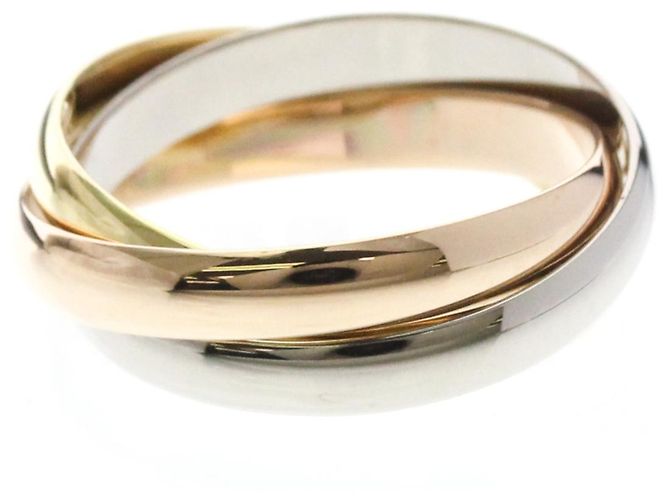 Anello Cartier Trinity in oro giallo rosa e bianco - vista 4
