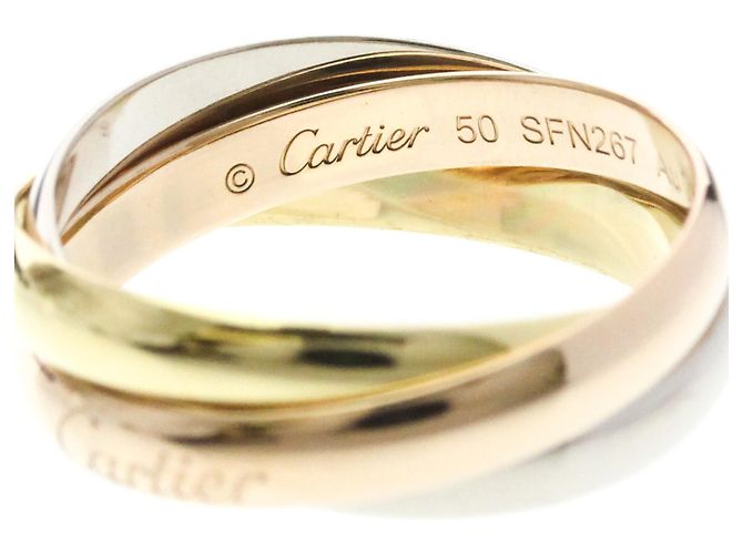 Anello Cartier Trinity in oro giallo rosa e bianco - vista 7