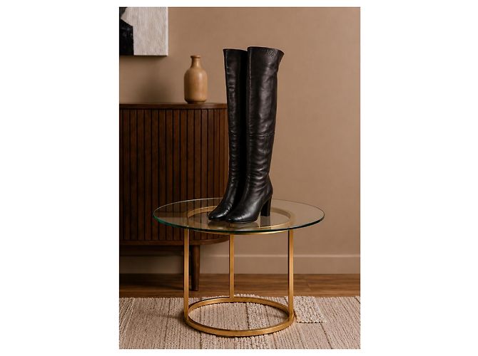 Botas mosqueteras Chanel de cuero negro - vista 6