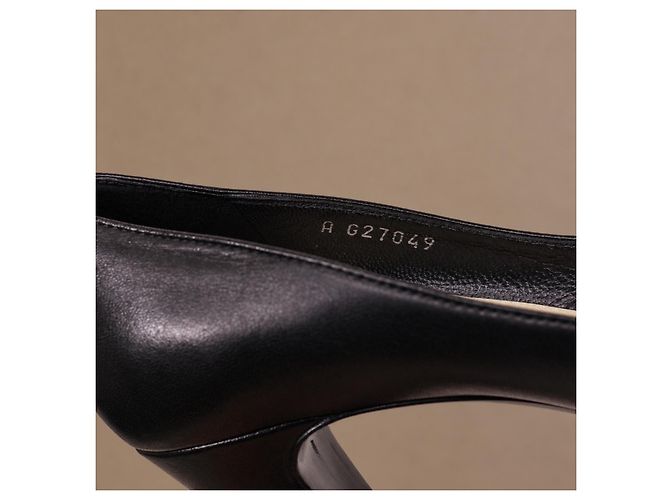 Chanel Schwarze Leder-Plateau-Pumps - Ansicht 19