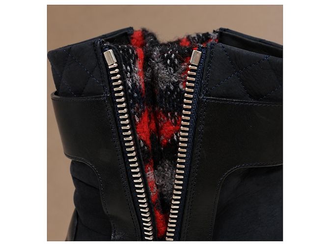 Botines Chanel en cuero y ante negro con puntera reforzada - vista 18