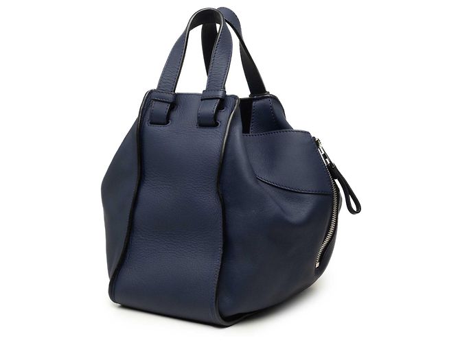 Bolso Hammock LOEWE Pequeño de piel de becerro granulada azul - vista 2