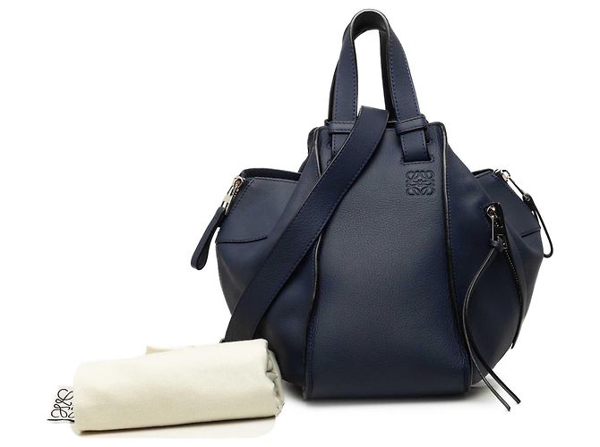 Bolso Hammock LOEWE Pequeño de piel de becerro granulada azul - vista 7