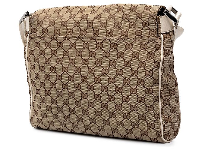 Borsa a tracolla Gucci in tela GG beige - vista 2