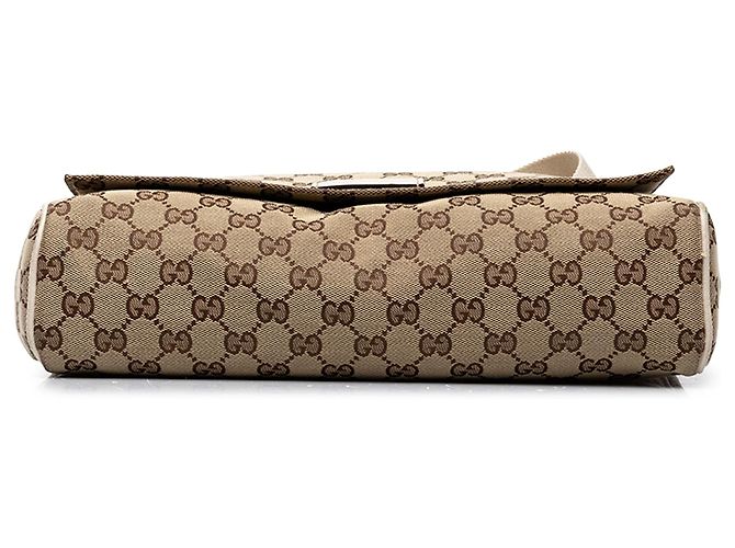 Borsa a tracolla Gucci in tela GG beige - vista 3