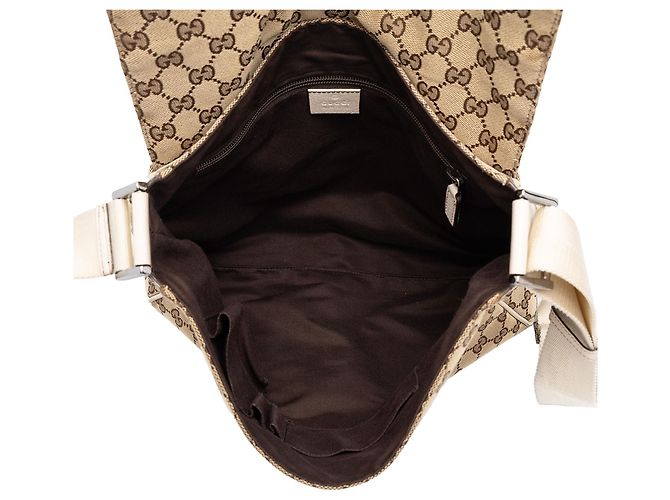 Borsa a tracolla Gucci in tela GG beige - vista 4