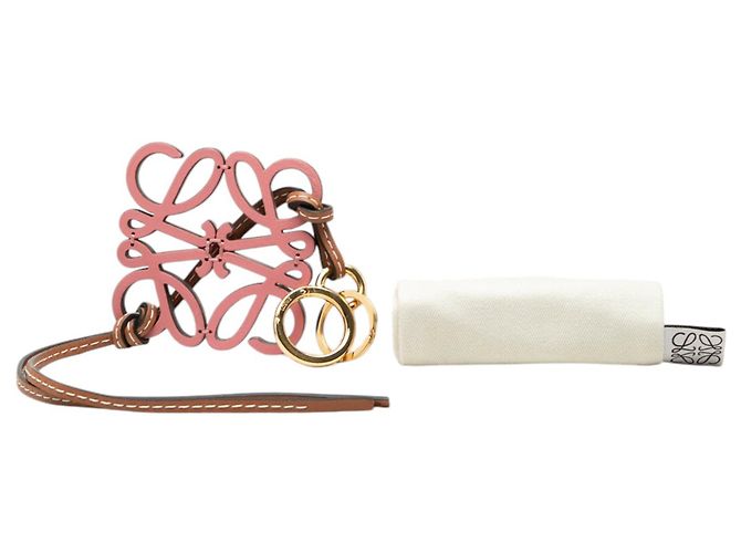 Portachiavi e ciondolo per borsa Anagram in pelle rosa LOEWE - vista 4