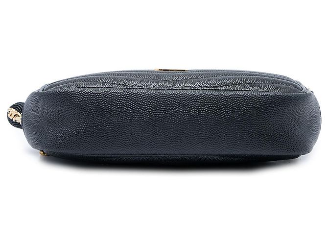 Autre Marque Saint Laurent Lou Camera Bag Mini Grain de Poudre Chevron Monogram Schwarz - Ansicht 3