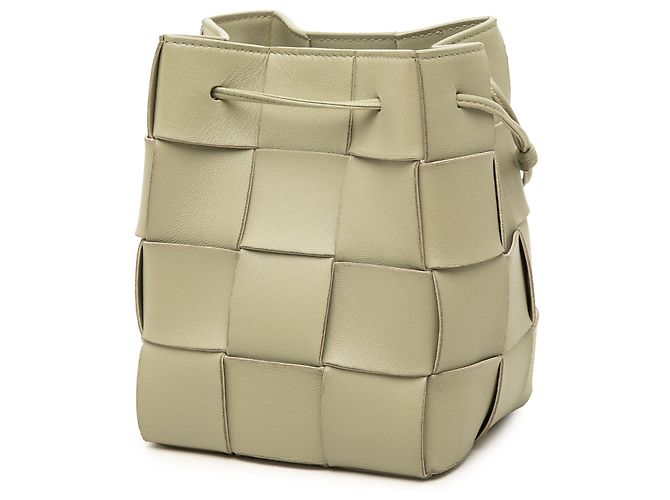 Borsa secchiello Bottega Veneta Small Nappa Maxi Intrecciato Cassette Marrone - vista 2
