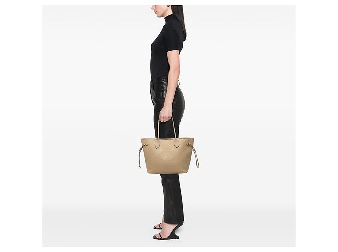 Louis Vuitton Beige Monogram Giant Empreinte Neverfull MM - vista 7