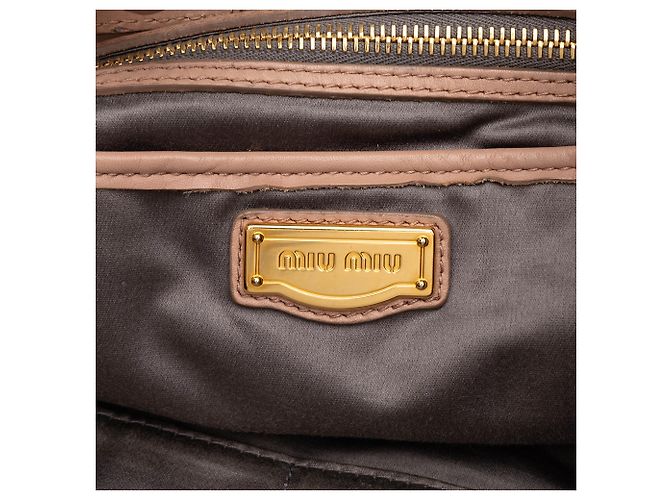 Tote Miu Miu in pelle di agnello rosa con tasche laterali - vista 5