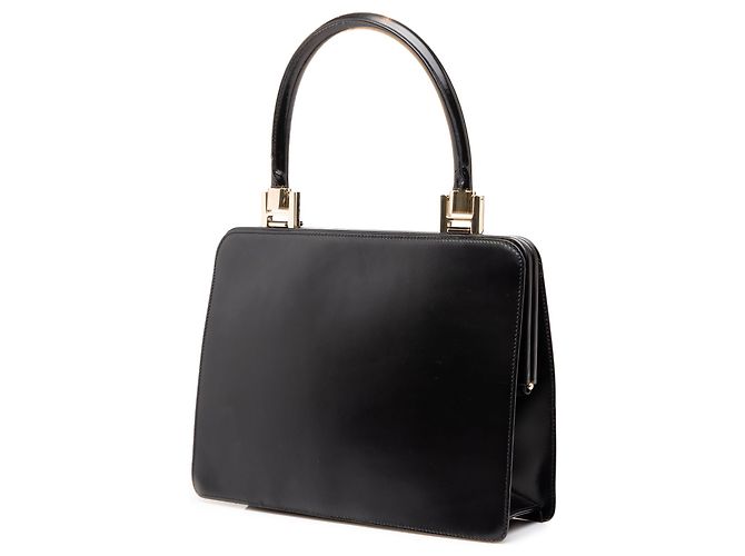 Borsa a mano Gucci in pelle di vitello liscia nera - vista 2