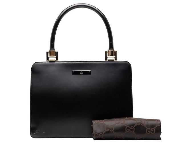 Borsa a mano Gucci in pelle di vitello liscia nera - vista 7