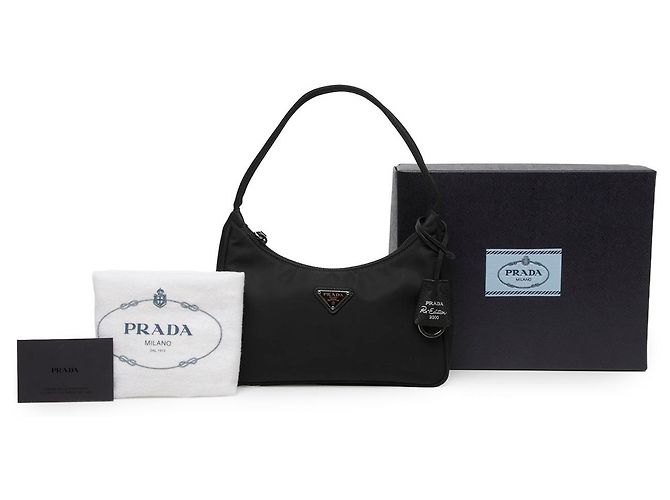 Re-Edition Borsa a tracolla Prada Mini Tessuto Re Edition 2000 Nera - vista 6