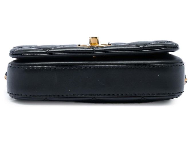Chanel Black Mini Quilted Calfskin Nailed CC Flap - vista 3