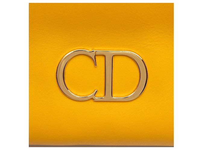 Borsa Dior in pelle gialla con logo CD - vista 5