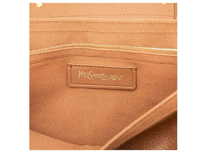 Autre Marque Saint Laurent Borsa Muse Two Satchel Piccola in Pelle Marrone - vista 5