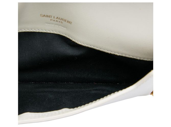 Autre Marque Portacellulare Cassandre Saint Laurent in pelle liscia bianca - vista 4
