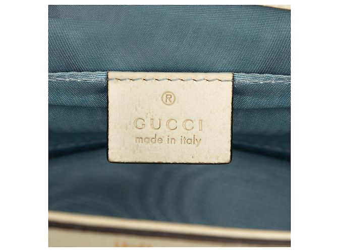 Borsa Gucci White Mini Calfskin Bee Star Web Sylvie Top Handle Bag - vista 5