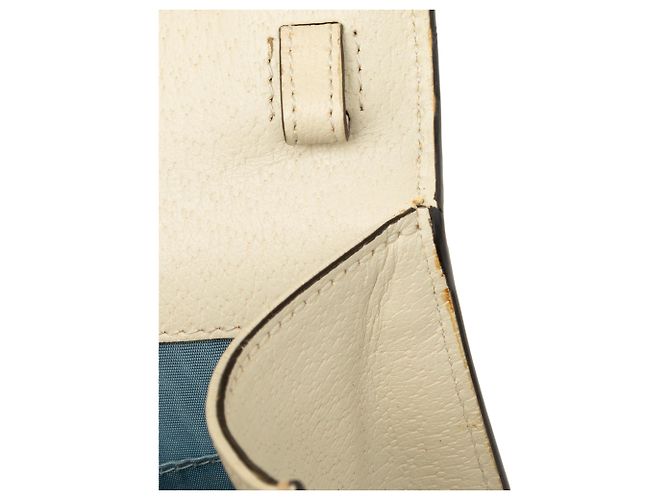 Borsa Gucci White Mini Calfskin Bee Star Web Sylvie Top Handle Bag - vista 7