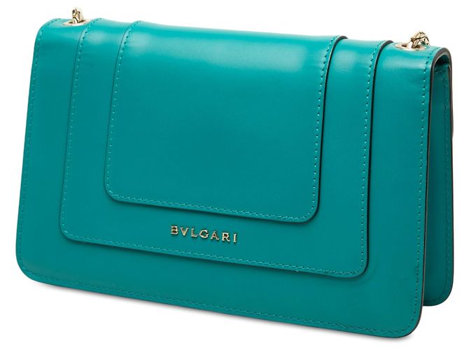 Bulgari Bvlgari Serpenti Forever Chain Crossbody in vitello blu - vista 2
