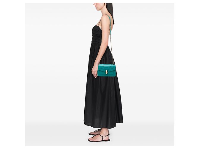 Bulgari Bvlgari Serpenti Forever Chain Crossbody in vitello blu - vista 6