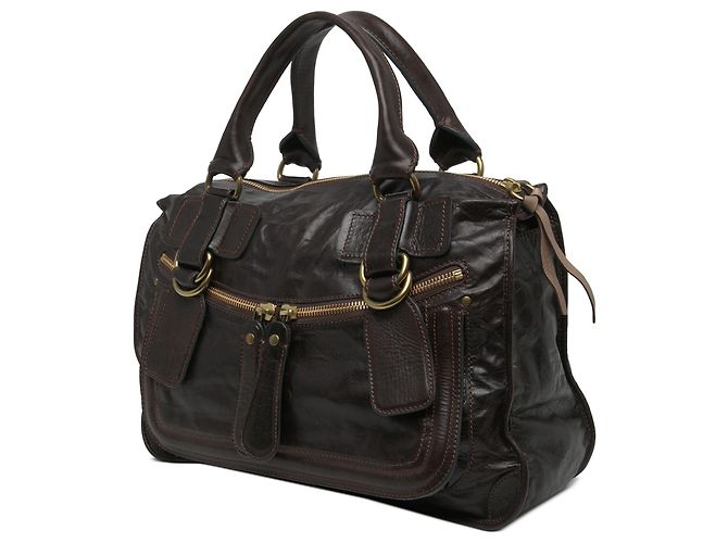 Borsa Bay Chloé in pelle marrone Large - vista 2