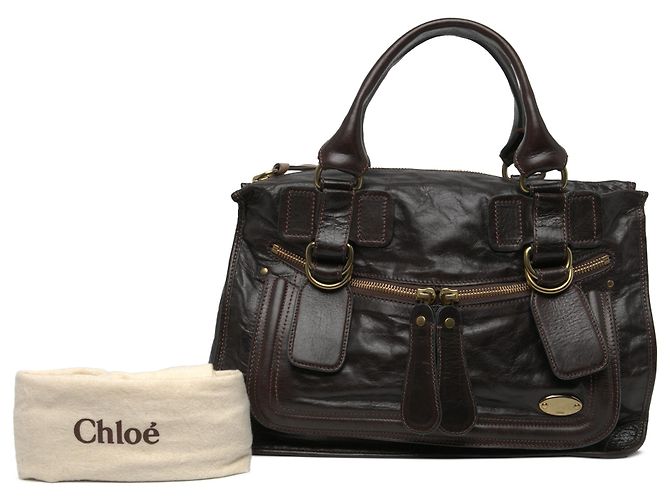 Borsa Bay Chloé in pelle marrone Large - vista 6