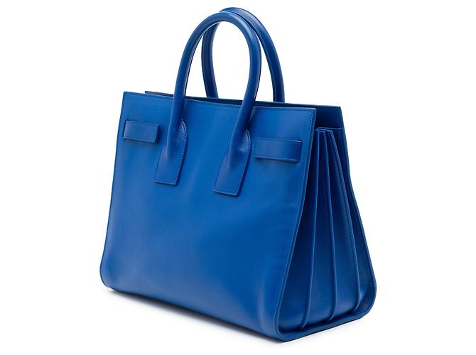 Autre Marque Saint Laurent Blue Small Leather Sac De Jour Satchel - vista 2