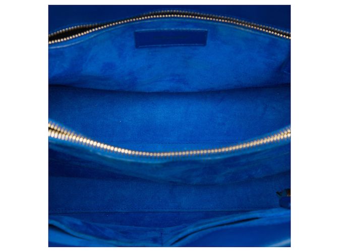 Autre Marque Saint Laurent Blue Small Leather Sac De Jour Satchel - vista 4