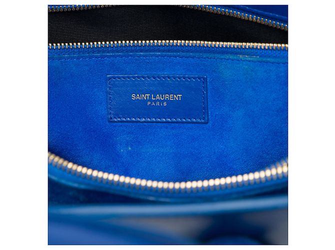 Autre Marque Saint Laurent Blue Small Leather Sac De Jour Satchel - vista 5