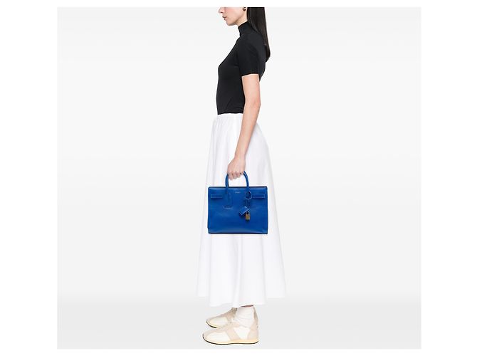 Autre Marque Saint Laurent Blue Small Leather Sac De Jour Satchel - vista 6