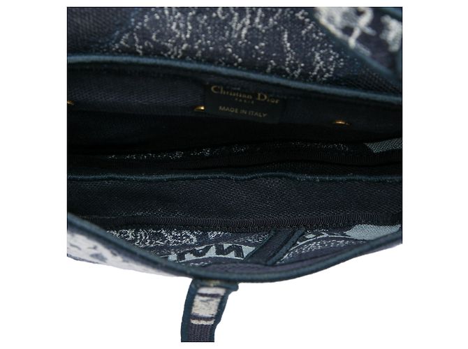 Borsa Saddle Dior in tela blu ricamata tie dye - vista 4