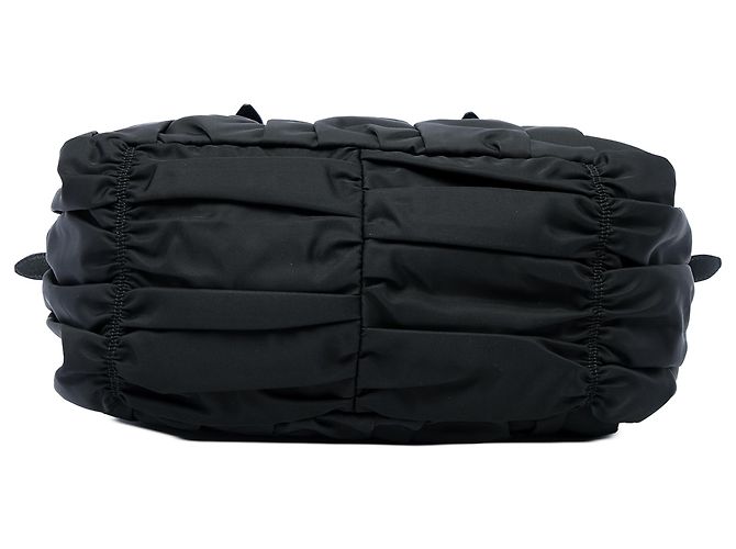 Borsa Satchel Prada in Tessuto Gaufre Nera - vista 3