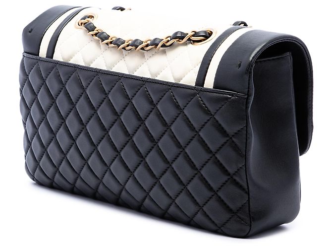 Chanel Black Paris Cosmopolite Small Bicolor Textured Lambskin Flap - vista 2