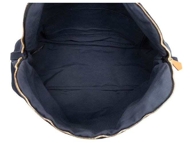 Hermès Blue Toile Bolide Trousse De Voyage Pouch GM - vista 4