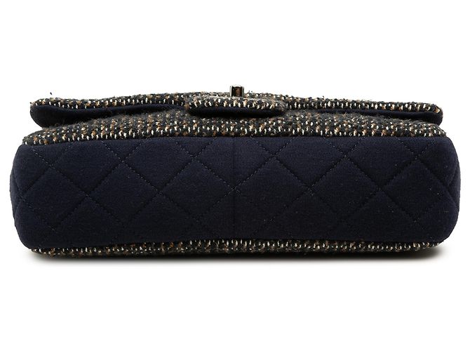 Chanel Blue Small Quilted Jersey and Tweed Chain Flap - Ansicht 3