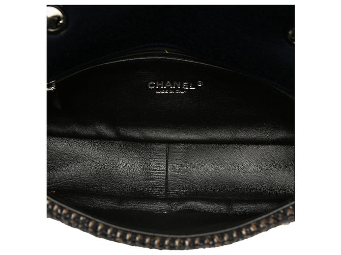 Chanel Blue Small Quilted Jersey and Tweed Chain Flap - Ansicht 4