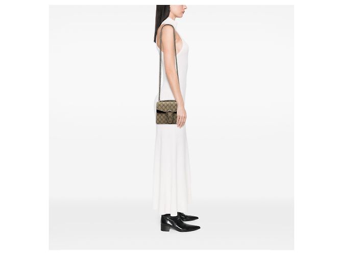Gucci Beige Small GG Supreme Dionysus Crossbody - vista 8
