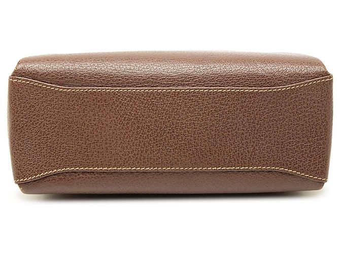 Bamboo Borsa Satchel Gucci in pelle di vitello martellata marrone con bambù - vista 3