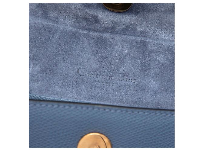 Pouch cintura Saddle Dior in pelle di vitello grana blu - vista 5
