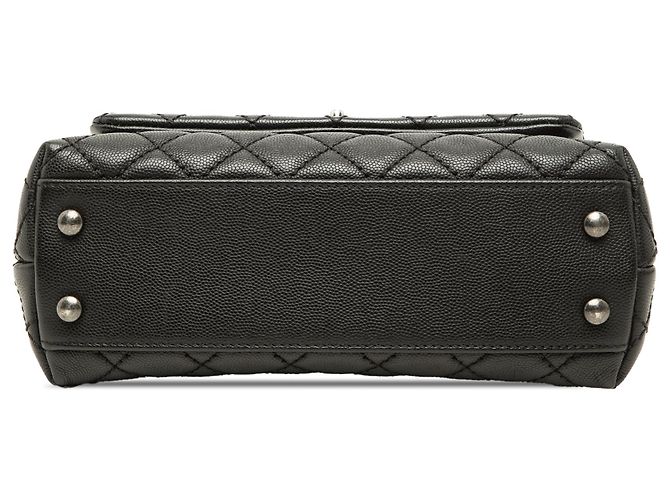 Borsa Chanel Mini Quilted Caviar Coco Top Handle Nera - vista 3